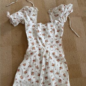 Reformation White Floral Mini Dress